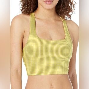 Madewell Women's Flex Racerback Crop Tank Top in Gingham